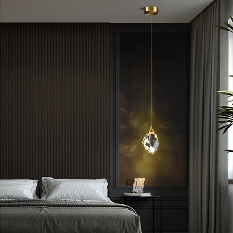 Modern Crystal Chandelier Indoor Crystal Ceiling Light Fixtures With Clear Solid Crystal For Living Room Hallway Kitchen Lamp