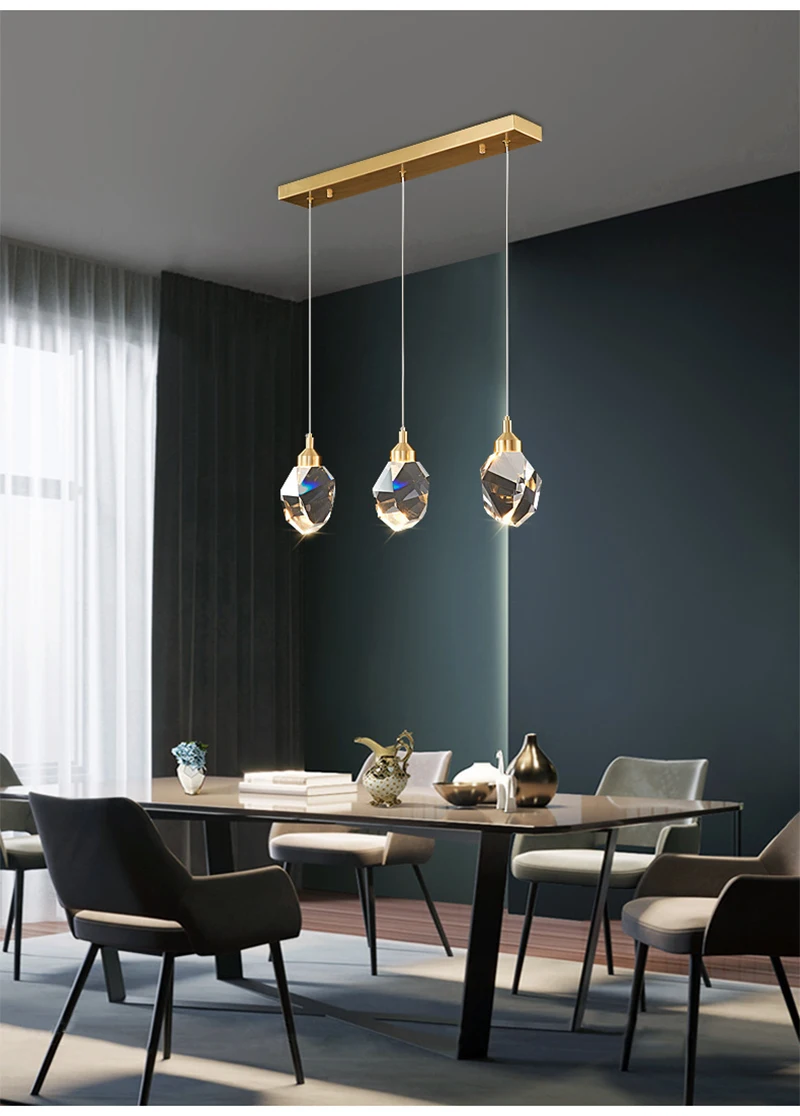 Modern Crystal Chandelier Indoor Crystal Ceiling Light Fixtures With Clear Solid Crystal For Living Room Hallway Kitchen Lamp