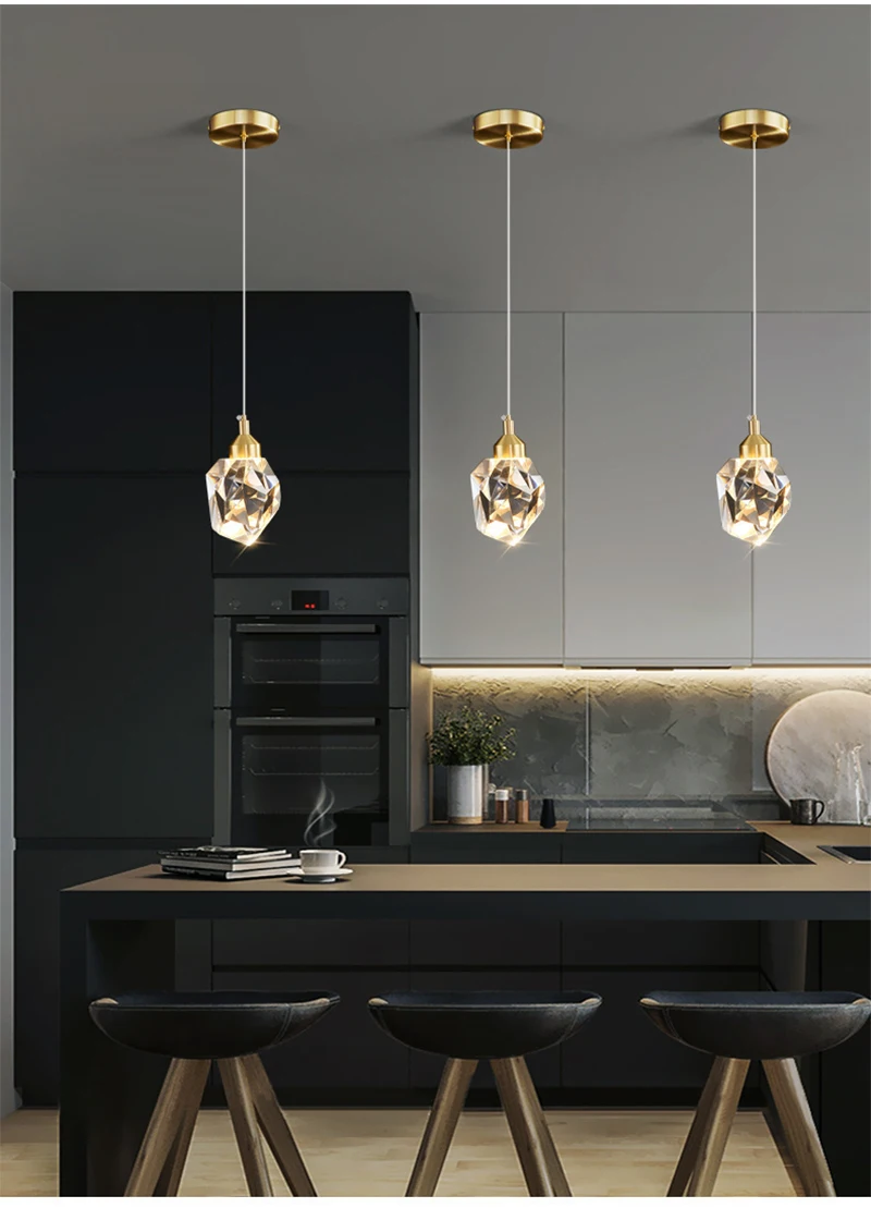 Modern Crystal Chandelier Indoor Crystal Ceiling Light Fixtures With Clear Solid Crystal For Living Room Hallway Kitchen Lamp