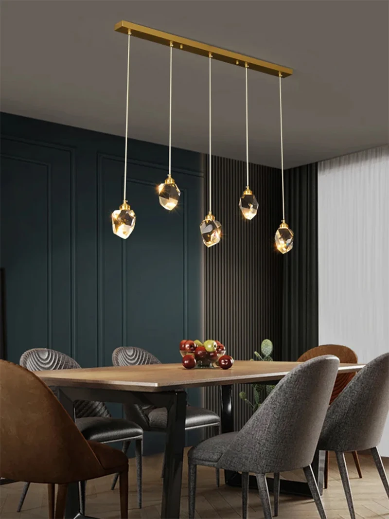 Modern Crystal Chandelier Indoor Crystal Ceiling Light Fixtures With Clear Solid Crystal For Living Room Hallway Kitchen Lamp