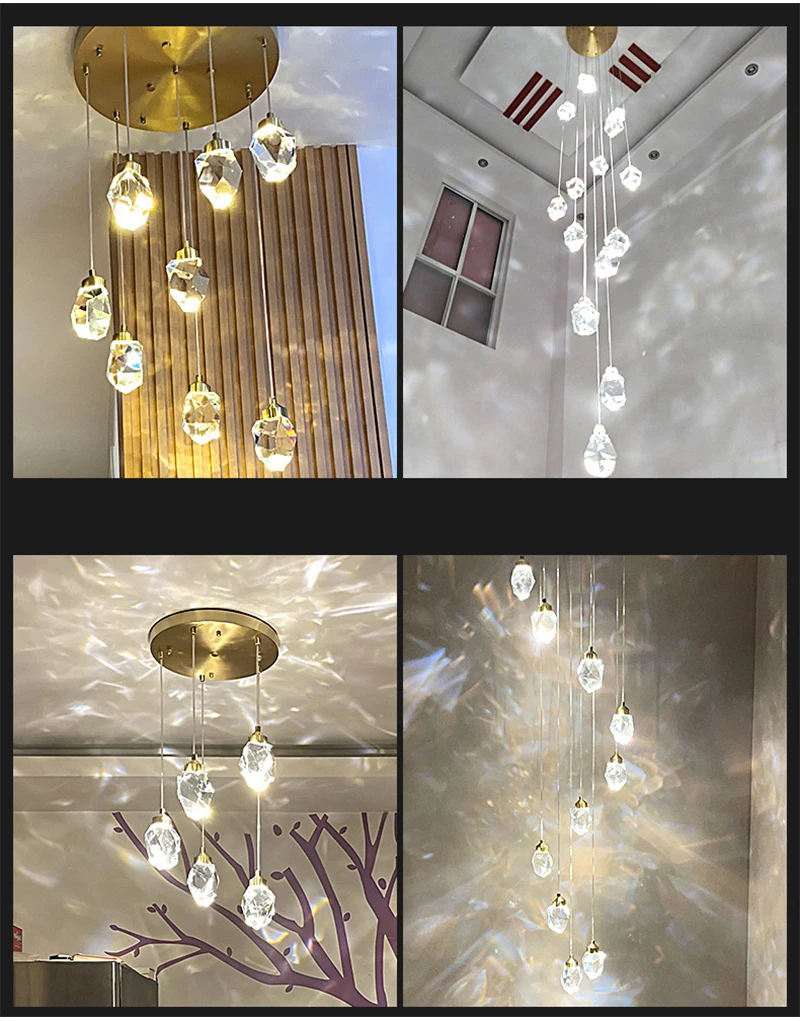 Modern Crystal Chandelier Indoor Crystal Ceiling Light Fixtures With Clear Solid Crystal For Living Room Hallway Kitchen Lamp