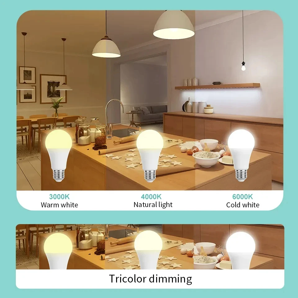 8PCS LED Bulb E27 B22 E14 AC220/110V 3W 6W 9W 12W 15W 18W Brightness and Low Energy Consumption Living Room Home LED Light Bulbs