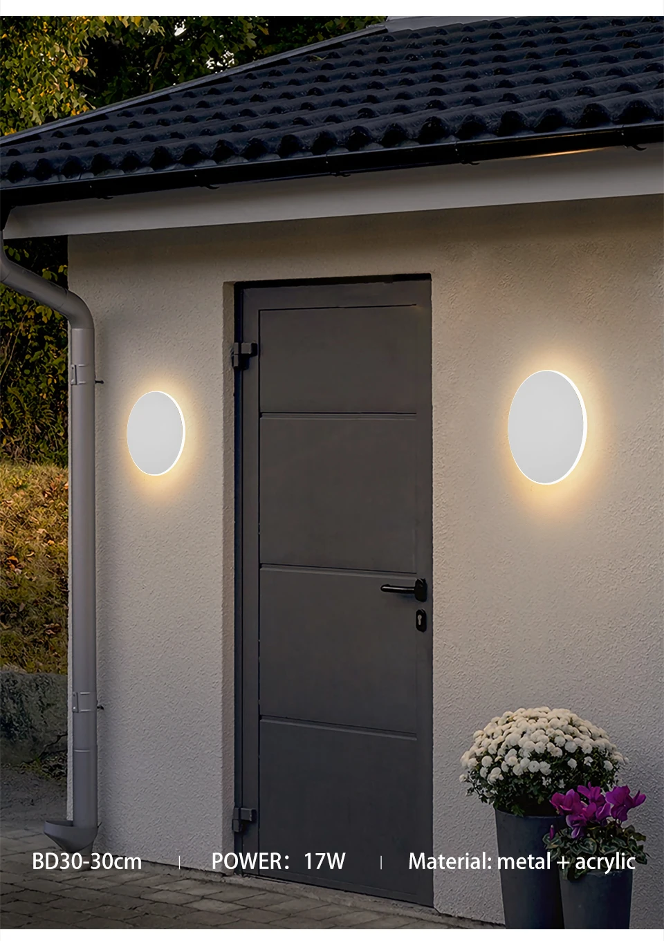 Nordic Minimalist Round LED Wall Light, Modern Villa Sconce, Stylish Decor for Corridor, Entrance, Porch, Bedroom Outdoor Home