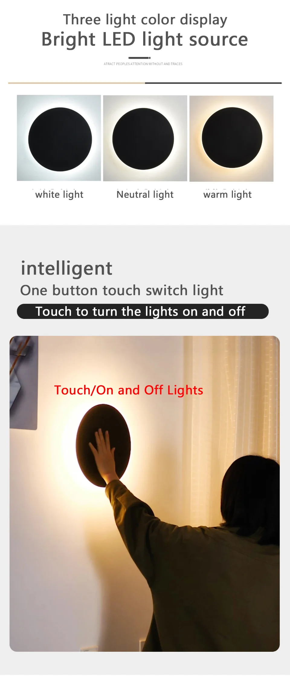 Nordic Minimalist Round LED Wall Light, Modern Villa Sconce, Stylish Decor for Corridor, Entrance, Porch, Bedroom Outdoor Home