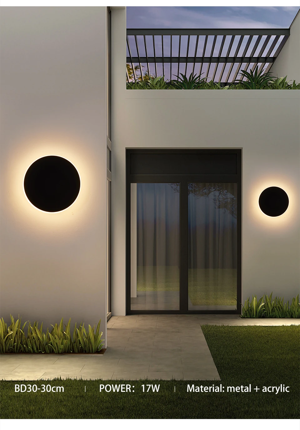 Nordic Minimalist Round LED Wall Light, Modern Villa Sconce, Stylish Decor for Corridor, Entrance, Porch, Bedroom Outdoor Home