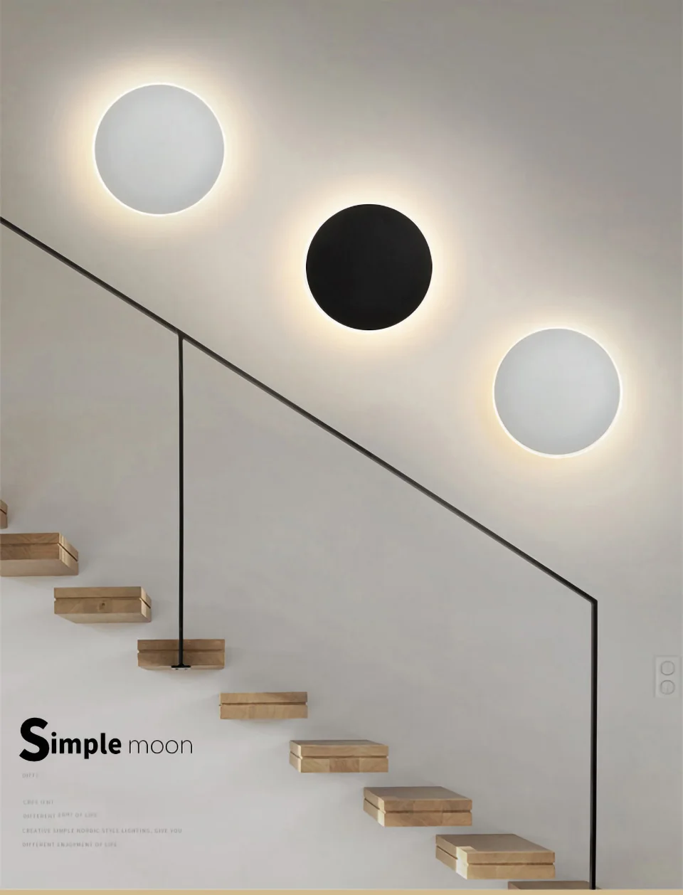 Nordic Minimalist Round LED Wall Light, Modern Villa Sconce, Stylish Decor for Corridor, Entrance, Porch, Bedroom Outdoor Home