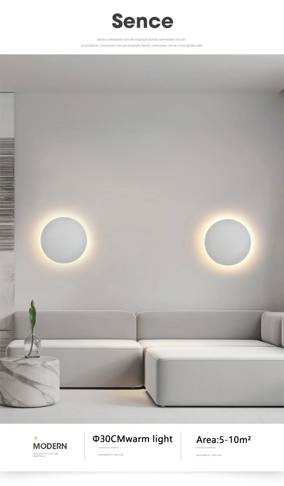 Nordic Minimalist Round LED Wall Light, Modern Villa Sconce, Stylish Decor for Corridor, Entrance, Porch, Bedroom Outdoor Home