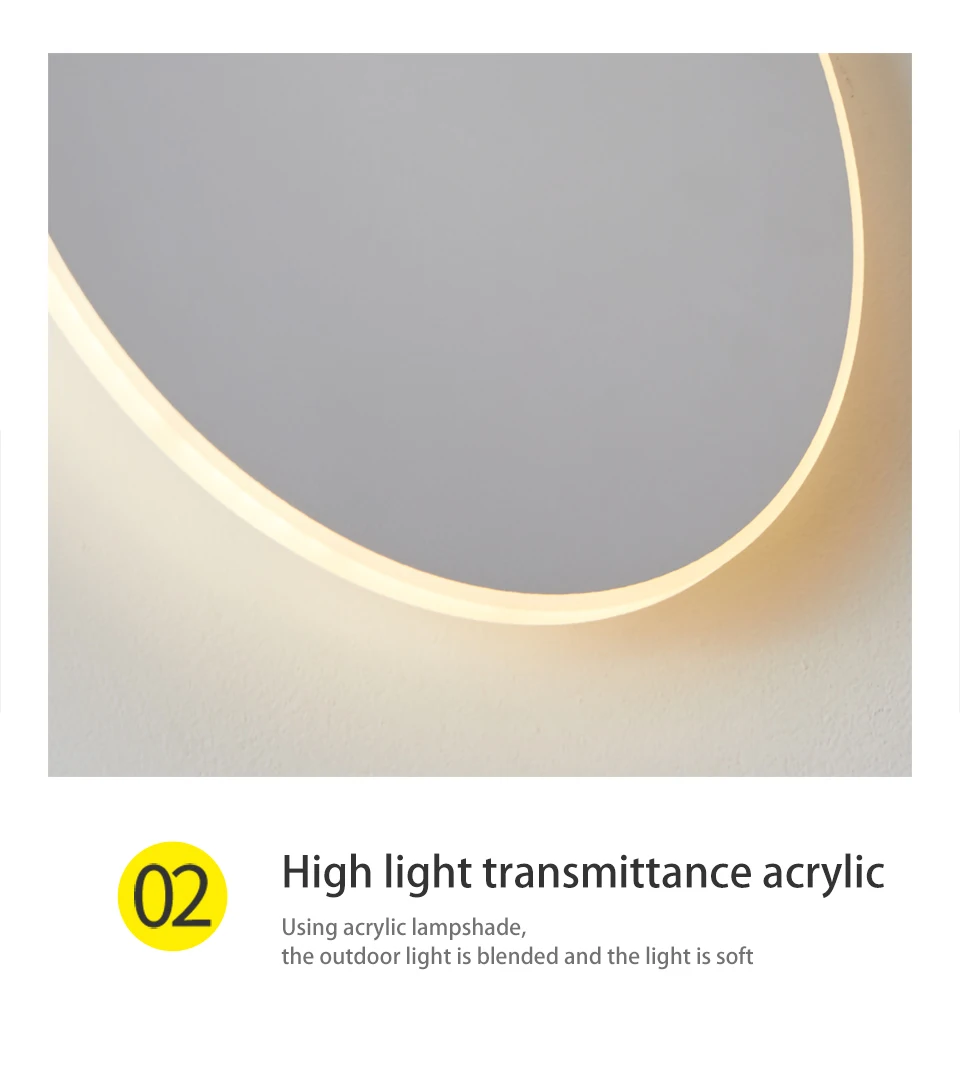 Nordic Minimalist Round LED Wall Light, Modern Villa Sconce, Stylish Decor for Corridor, Entrance, Porch, Bedroom Outdoor Home