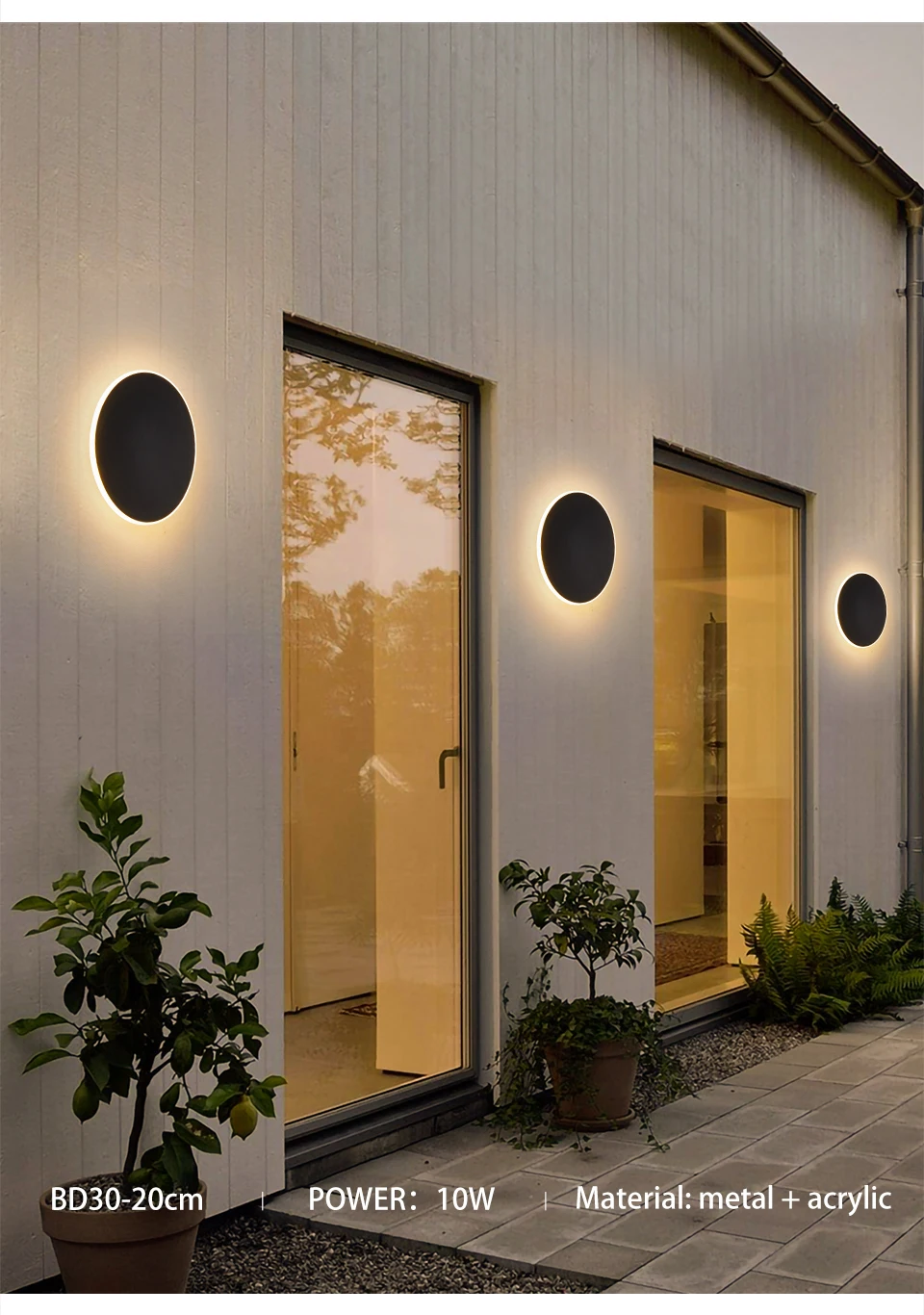 Nordic Minimalist Round LED Wall Light, Modern Villa Sconce, Stylish Decor for Corridor, Entrance, Porch, Bedroom Outdoor Home