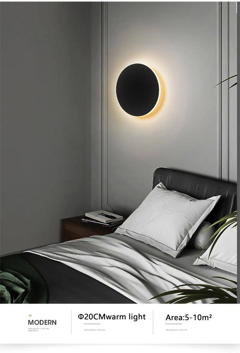 Nordic Minimalist Round LED Wall Light, Modern Villa Sconce, Stylish Decor for Corridor, Entrance, Porch, Bedroom Outdoor Home
