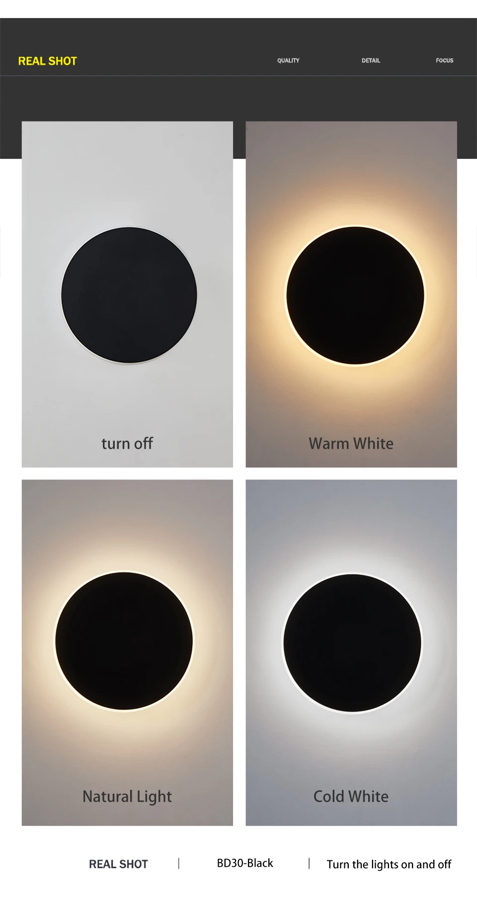Nordic Minimalist Round LED Wall Light, Modern Villa Sconce, Stylish Decor for Corridor, Entrance, Porch, Bedroom Outdoor Home