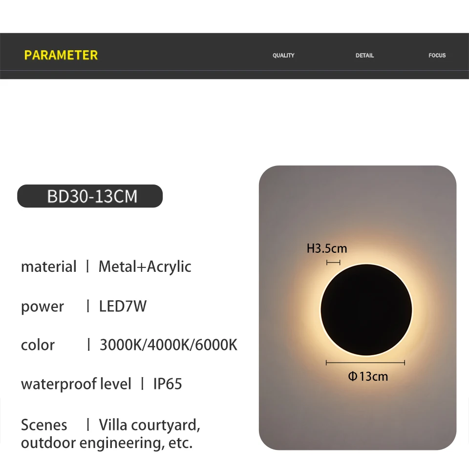 Nordic Minimalist Round LED Wall Light, Modern Villa Sconce, Stylish Decor for Corridor, Entrance, Porch, Bedroom Outdoor Home
