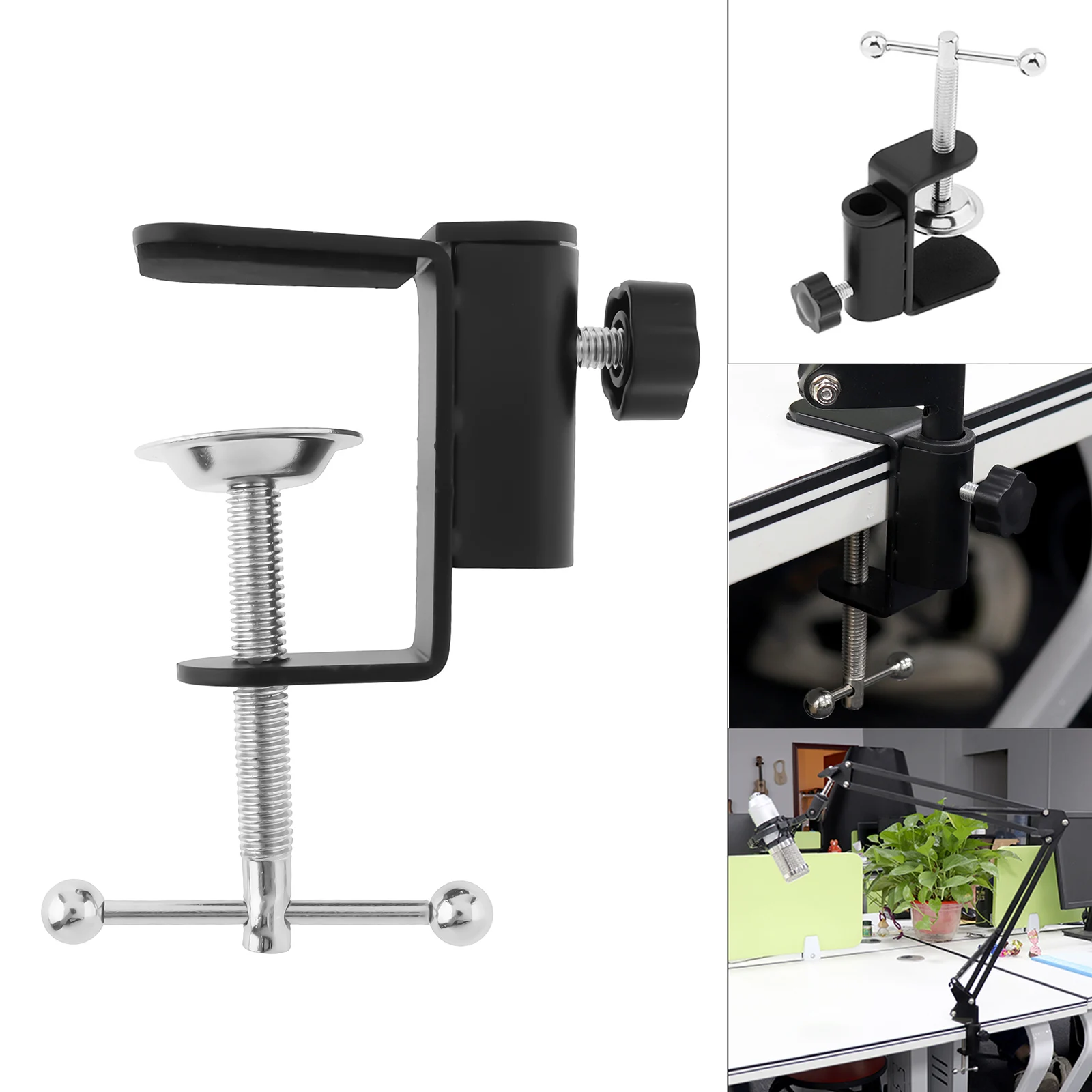Universal Flexible Arm Table Mount Clamp Bracket Clip Holder Overhead Tripod Mount Clamp for Lamp/ Microphone/ Live Streaming