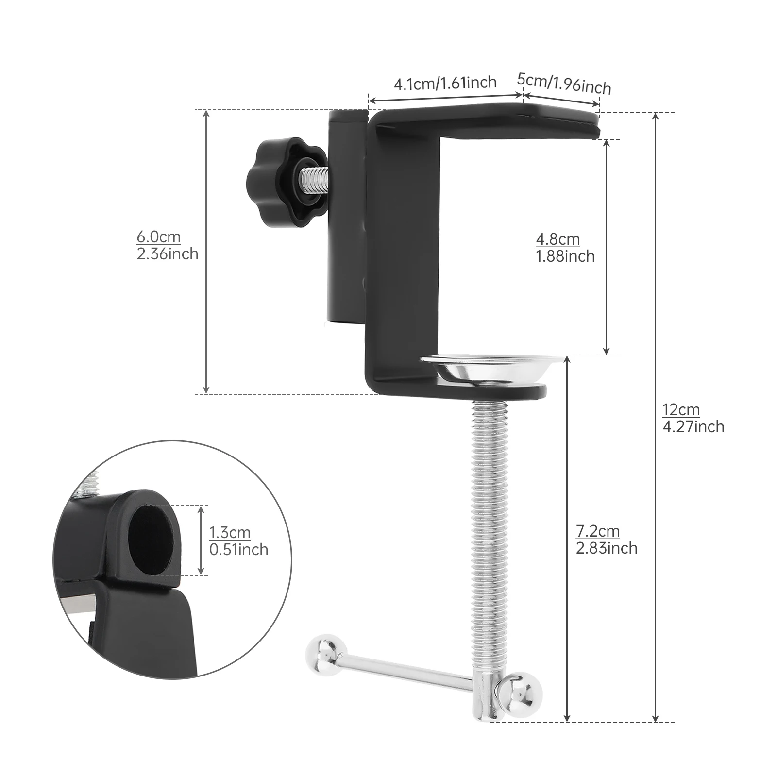 Universal Flexible Arm Table Mount Clamp Bracket Clip Holder Overhead Tripod Mount Clamp for Lamp/ Microphone/ Live Streaming
