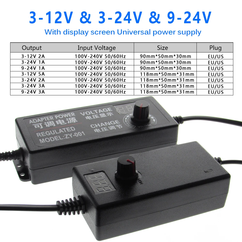 AC DC 3V 5V 9V 12V 24V Power Supply Adapter 1A 2A 5A 10A Fonte Transformer 220V To 12V 24V 36V 5V Power Supply 5 12 24 Volt