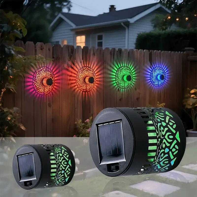 1/4pcs Solar Mandala Sunflower Outdoor Wall Light Waterproof Garden Decorative Lamp for Yard Courtyard Fence Decor