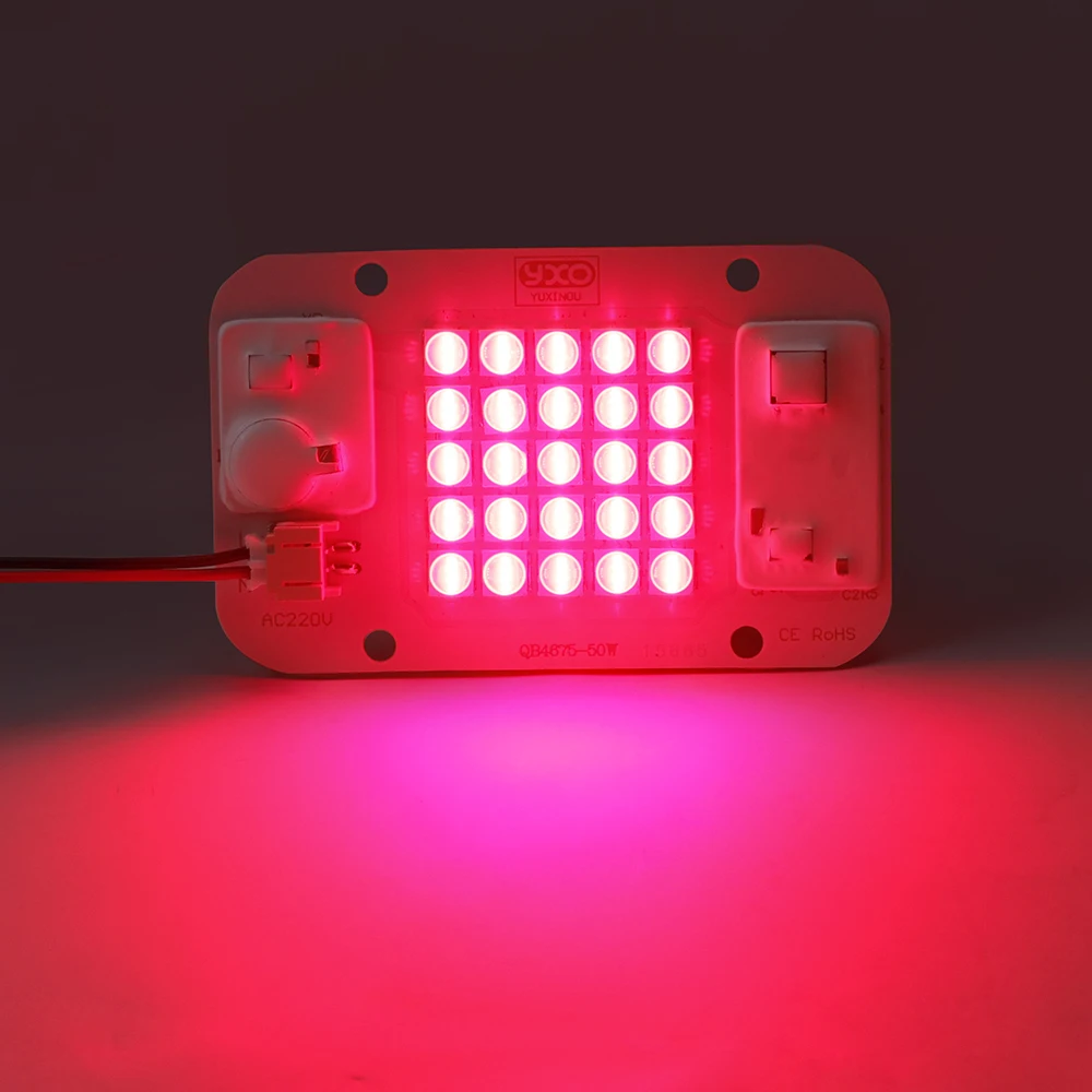 YXO Hydroponice AC 220V 20w 30w 50w Dob Cob LED Grow Light Chip Full Spectrum 380nm-780nm For Indoor Plant Seedling Grow Flower