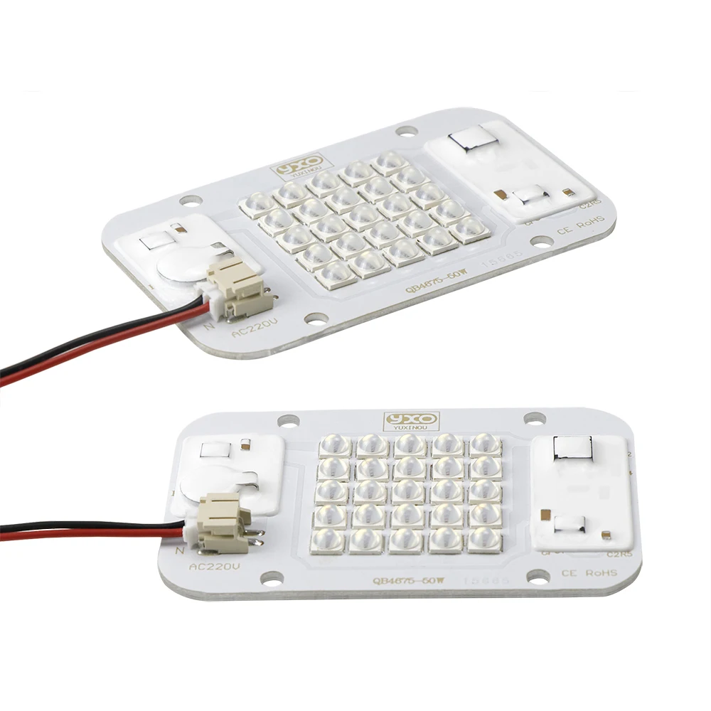 YXO Hydroponice AC 220V 20w 30w 50w Dob Cob LED Grow Light Chip Full Spectrum 380nm-780nm For Indoor Plant Seedling Grow Flower