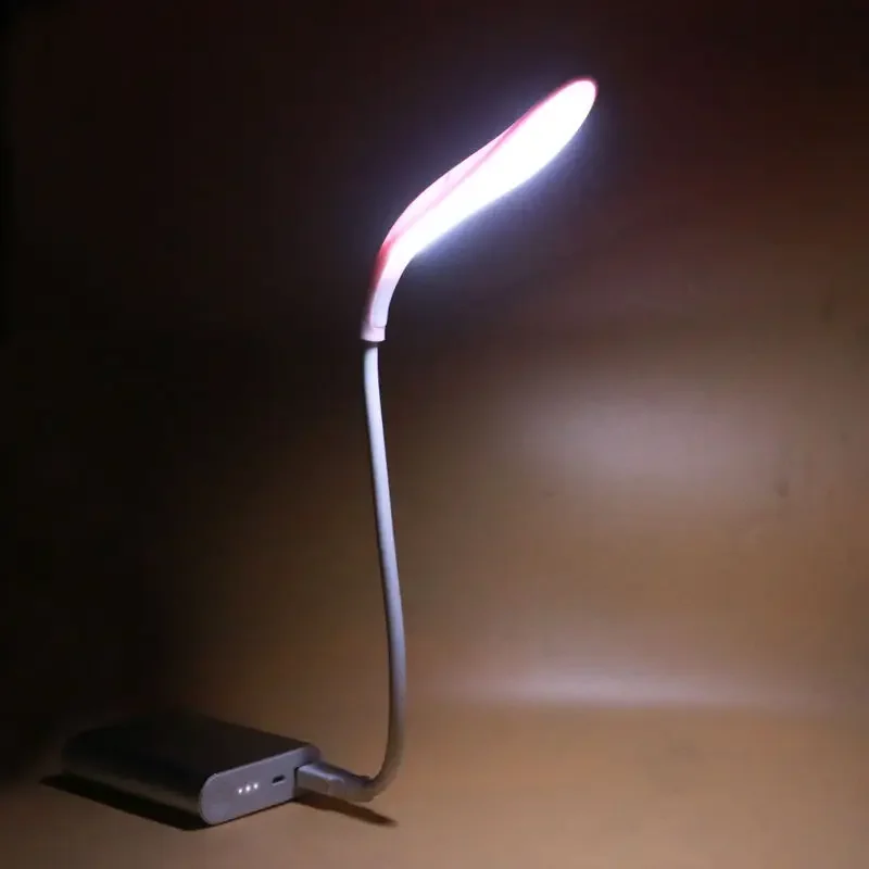 Mini Portable Laptops USB LED Light BendableTable Desk Lamp for Reading Work Power Bank Camping PC Laptops Book Night Lighting