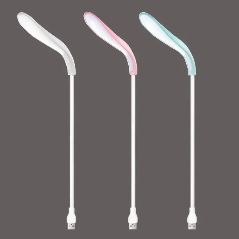 Mini Portable Laptops USB LED Light BendableTable Desk Lamp for Reading Work Power Bank Camping PC Laptops Book Night Lighting