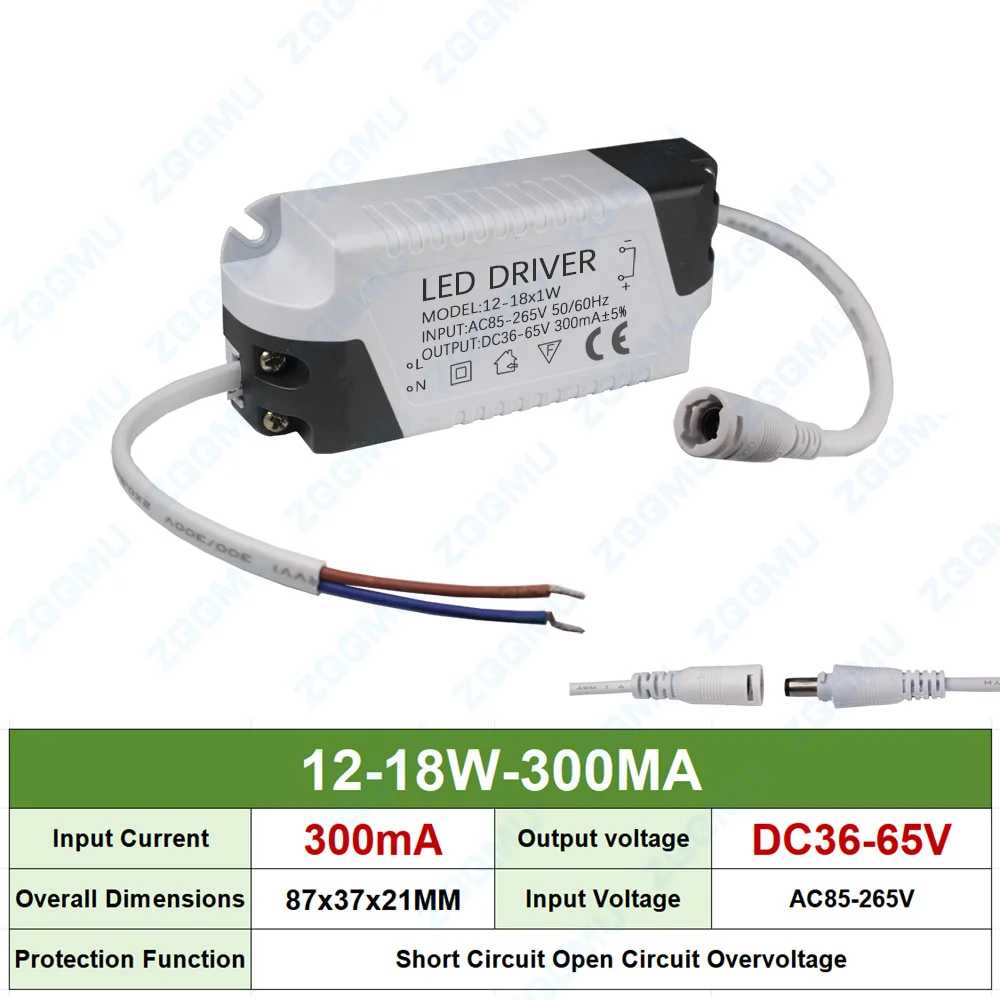 LED Driver 8-12W 12-18W 18-24W 25-36W 50W Constant Current 300MA 600MA 900MA 1200MA For DIY Power Supply Lighting Transformer