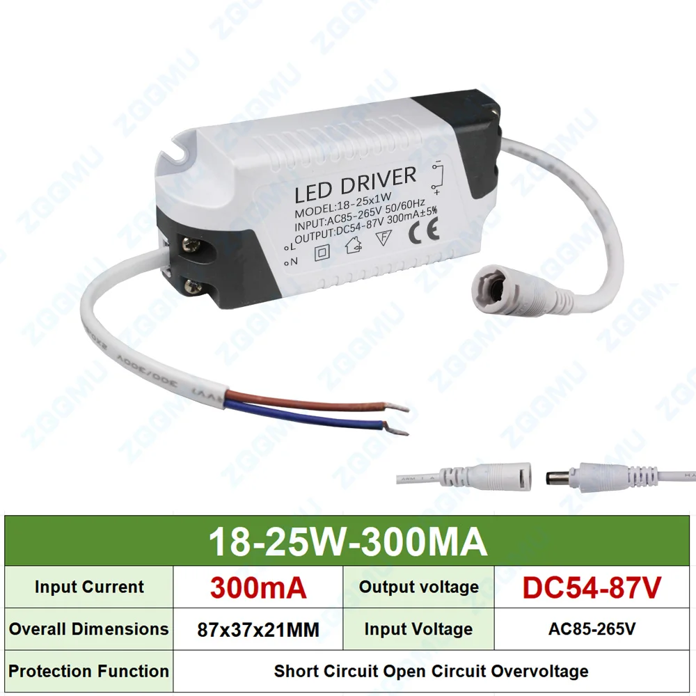 LED Driver 8-12W 12-18W 18-24W 25-36W 50W Constant Current 300MA 600MA 900MA 1200MA For DIY Power Supply Lighting Transformer