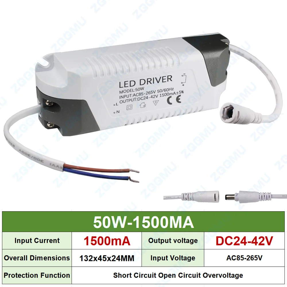 LED Driver 8-12W 12-18W 18-24W 25-36W 50W Constant Current 300MA 600MA 900MA 1200MA For DIY Power Supply Lighting Transformer