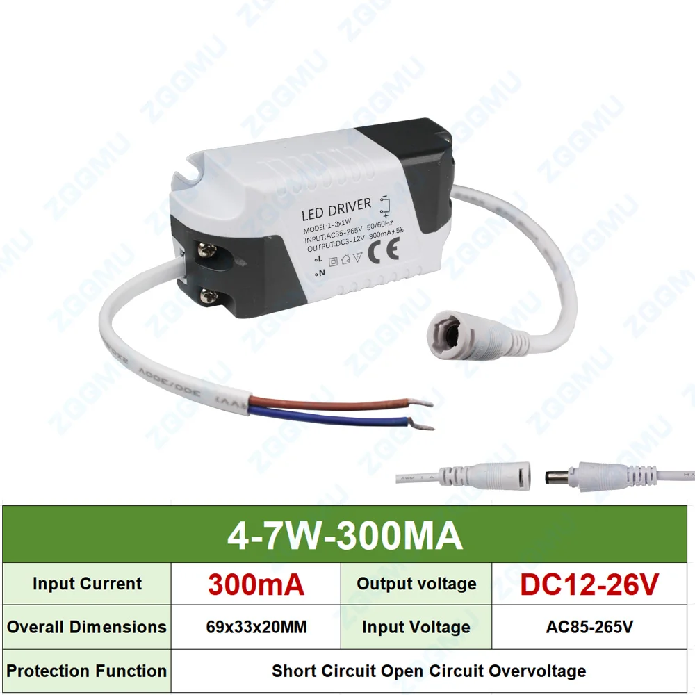 LED Driver 8-12W 12-18W 18-24W 25-36W 50W Constant Current 300MA 600MA 900MA 1200MA For DIY Power Supply Lighting Transformer
