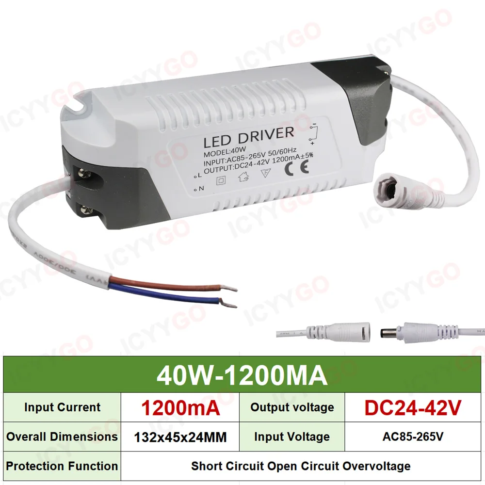 LED Driver 8-12W 12-18W 18-24W 25-36W 50W Constant Current 300MA 600MA 900MA 1200MA For DIY Power Supply Lighting Transformer