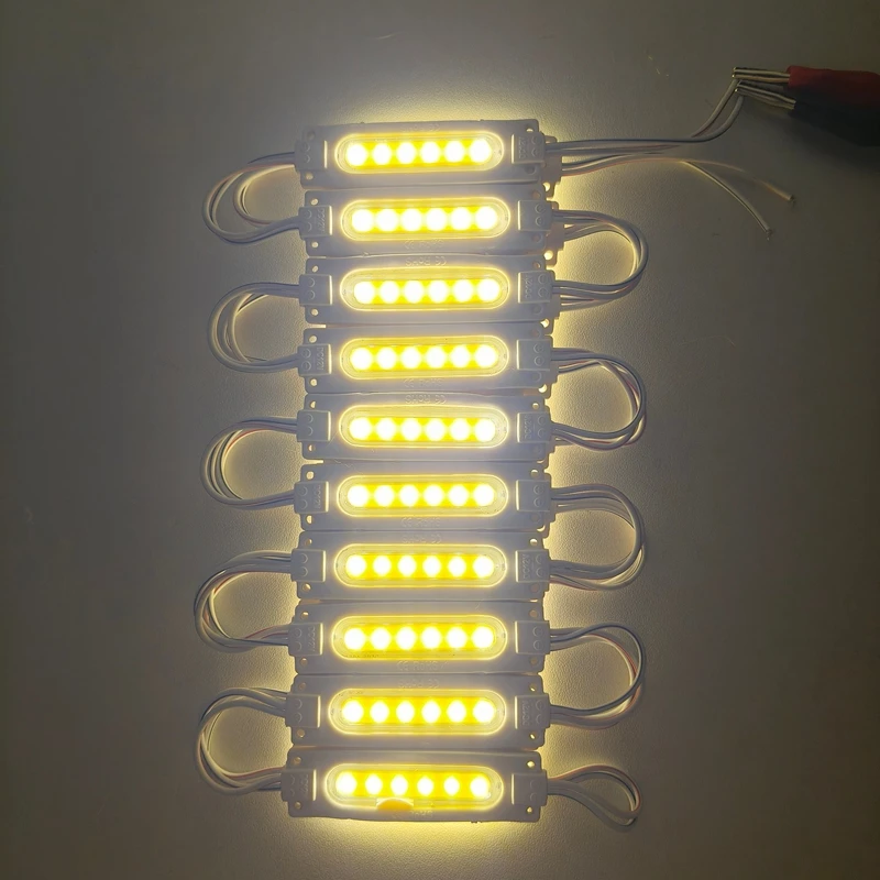 20pcs/lot 6LED Injection with Lens COB LED Module Waterproof LED Back Light Backlight for Sign Channel Letter DC12V 24V 2W IP68