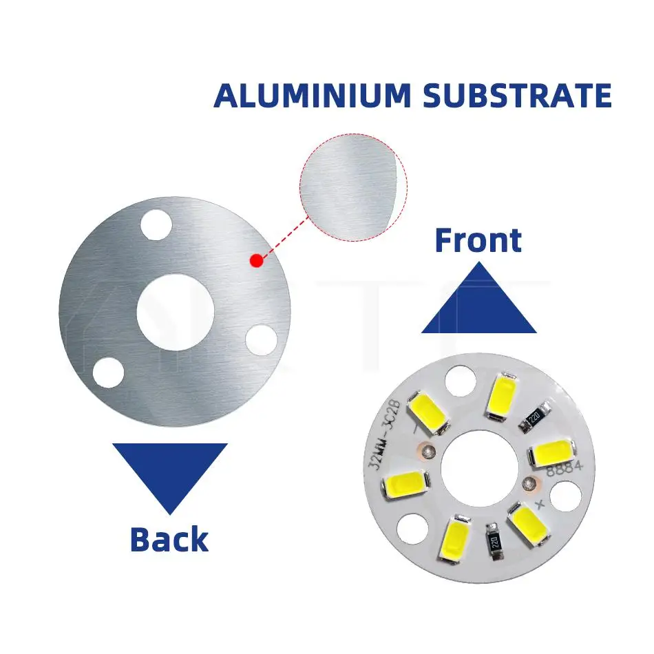 10 Pcs New Highlight LED Light Board DC 12V 3W SMD5730 6LEDs Light Source Aluminum Panel Round Dia 32mm Warm White Natural Light
