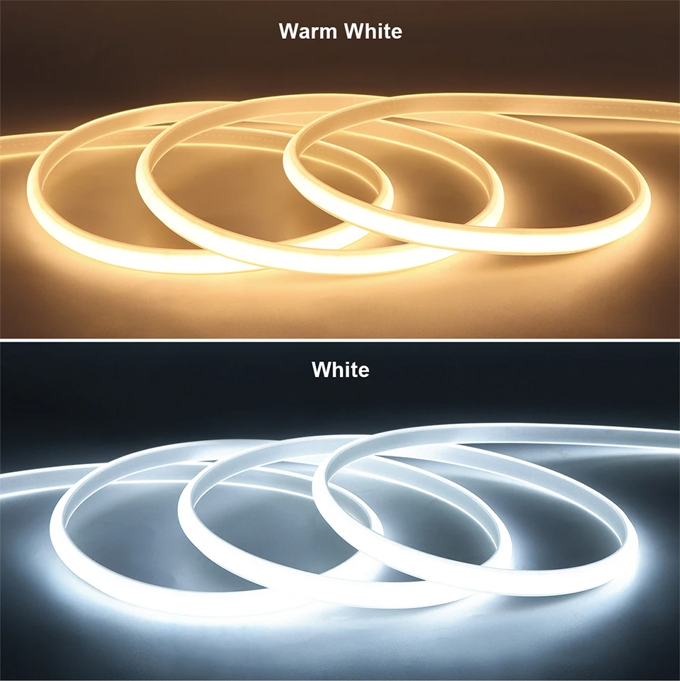 110V 220v High Brightness COB Led Strip for Room Waterproof Led Tape Flexible Ribbon for Bedroom Kitchen Outdoor Garden Lighting