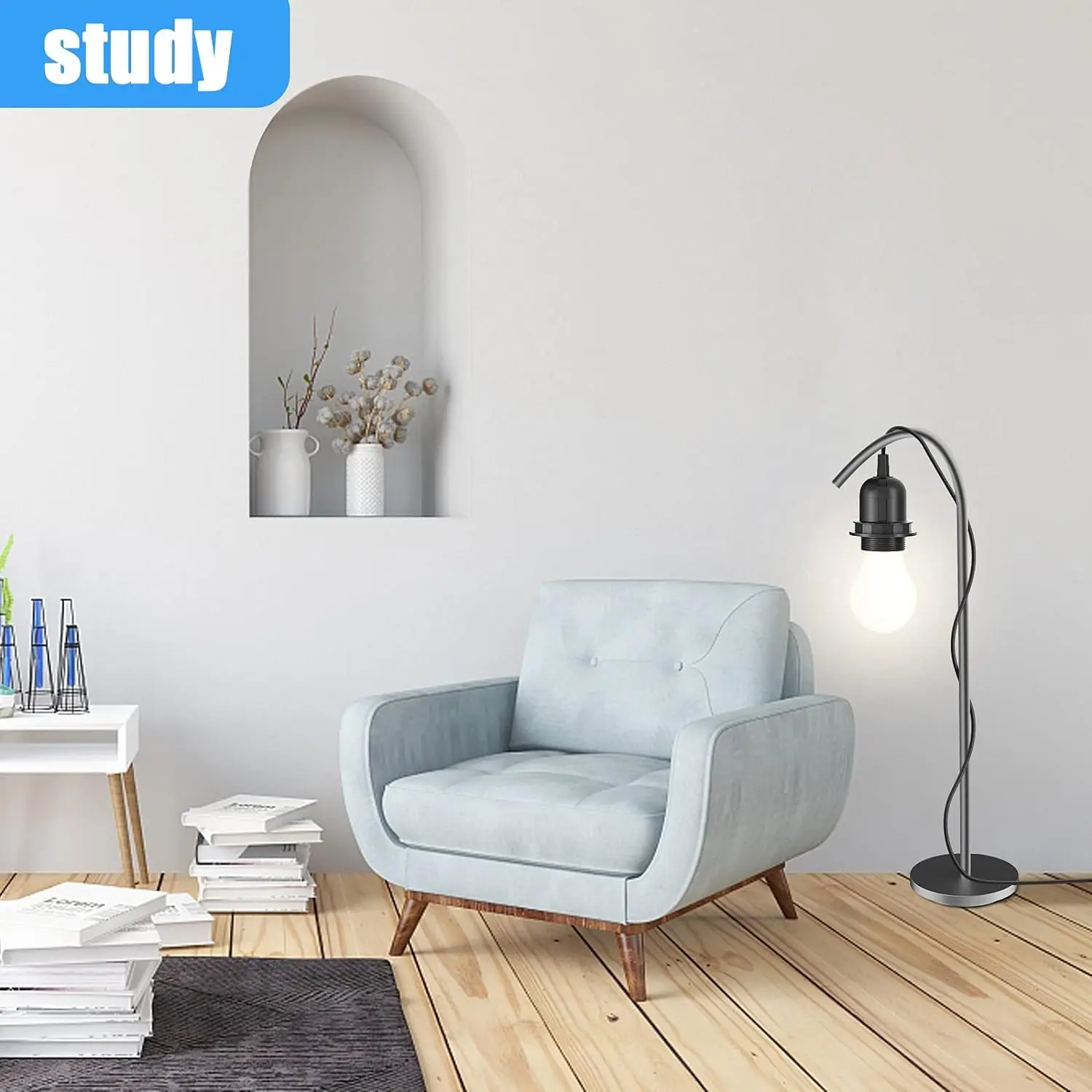 1.8m 3.5m 6m Power Cord Cables E26 E27 Half Teeth Lamp Base Holder With Switch Wire EU Plug For Pendant Led Bulbs Fixture