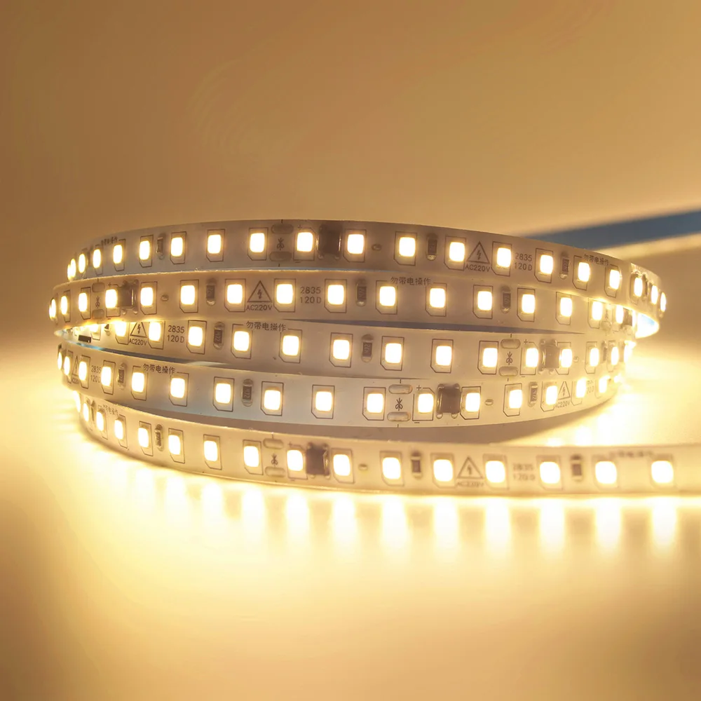 5m 10m 20m 50m Led Strip Light Waterproof IP44 220V 230V SMD 2835 120LED Flexible Led Ribbon Tape Lamp 9 Colors Home Decoration