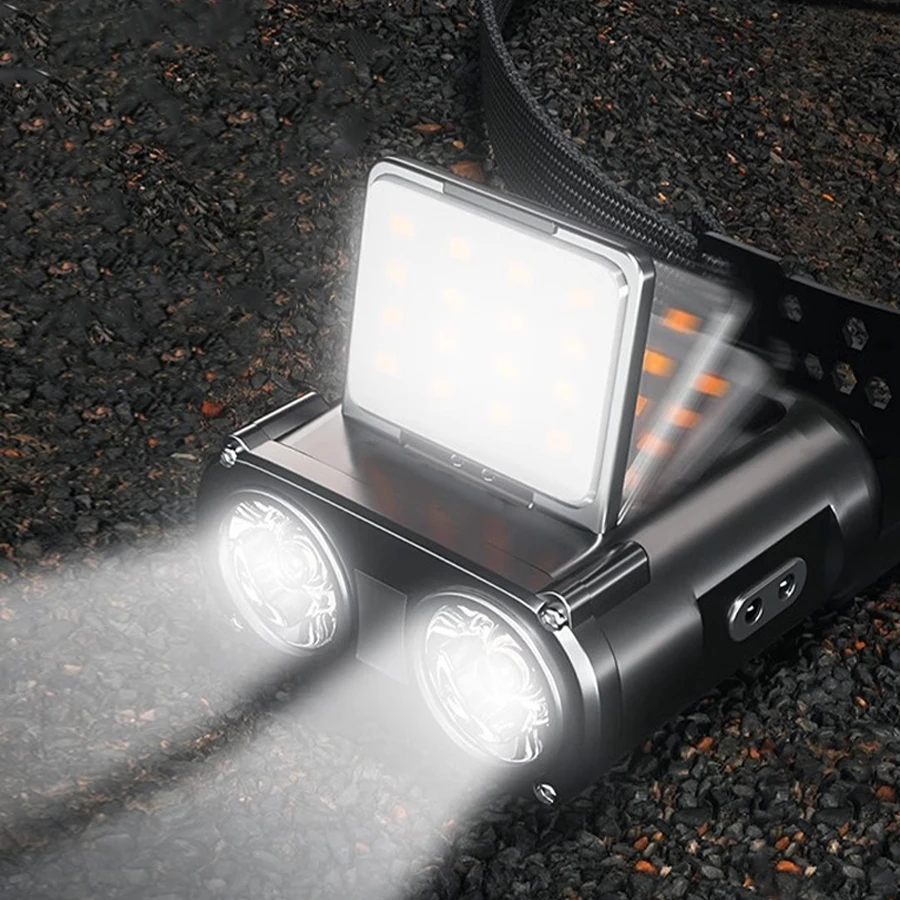Sensor COB LED Headlamp Cap Clip Light USB Rechargeable Head Flashlight Built-in Battery Headlight Led Head for Fishing Camping