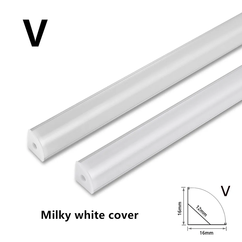Aluminum Profile Channel Holder for LED Strip Light Bar, Cabinet Lamp, Kitchen Closet, Aluminum Corner, 1-30Pcs per Lot