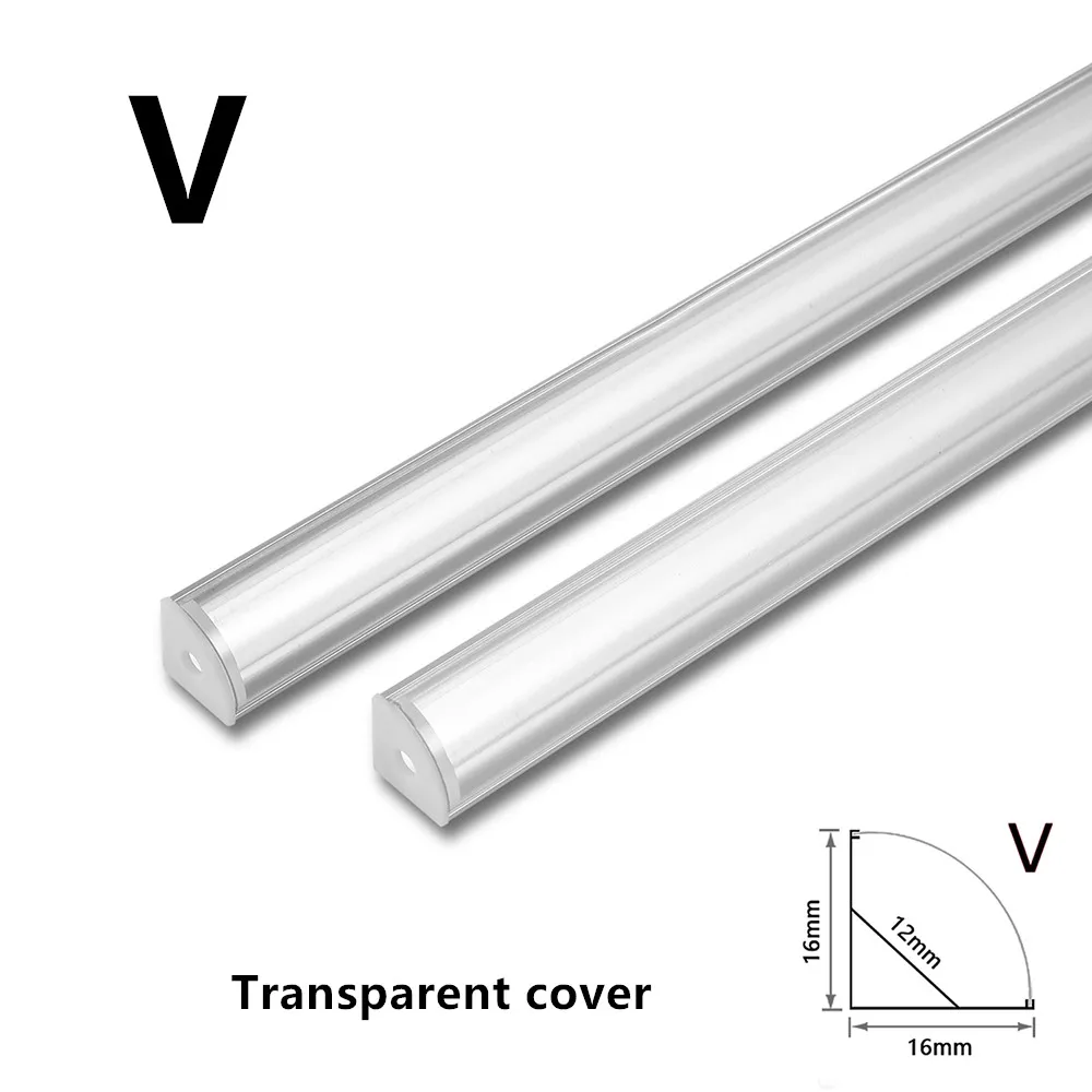 Aluminum Profile Channel Holder for LED Strip Light Bar, Cabinet Lamp, Kitchen Closet, Aluminum Corner, 1-30Pcs per Lot