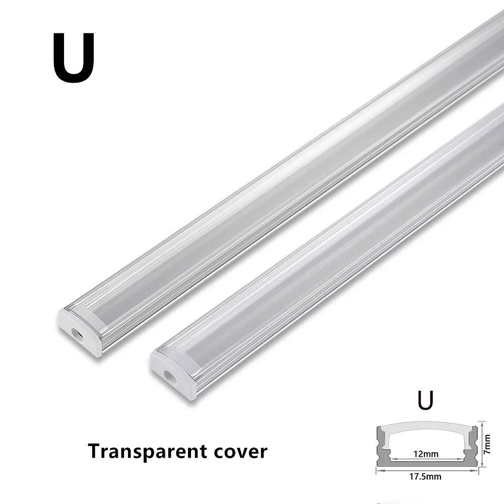 Aluminum Profile Channel Holder for LED Strip Light Bar, Cabinet Lamp, Kitchen Closet, Aluminum Corner, 1-30Pcs per Lot