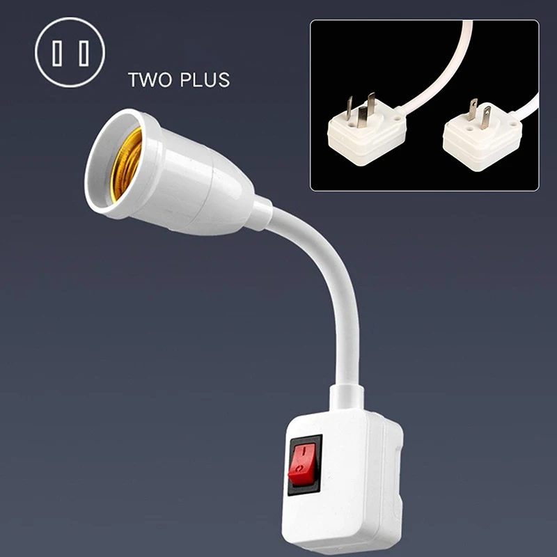 High Quality Household E27 Lamp Base Flexible Bend Wall Light Socket Adapter Plug Switch Lamp Bulb Extension Holder