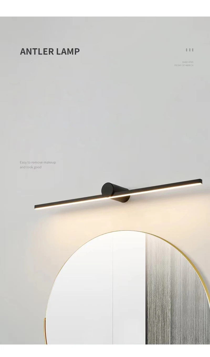 Mirror Wall Lamp Nordic Modern LED Wall Light Simplicity Sconces Indoor Lighting Room Decor For Bathroom Badroom Living Room