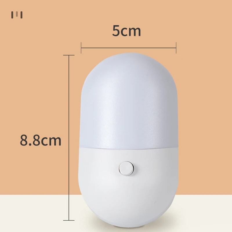 EU/US Plug Night Lights LED Bedside Lamp AC220V Bedroom Living Room Baby Feeding Room Corridor WC Lighting Mini Cute Night Lamp