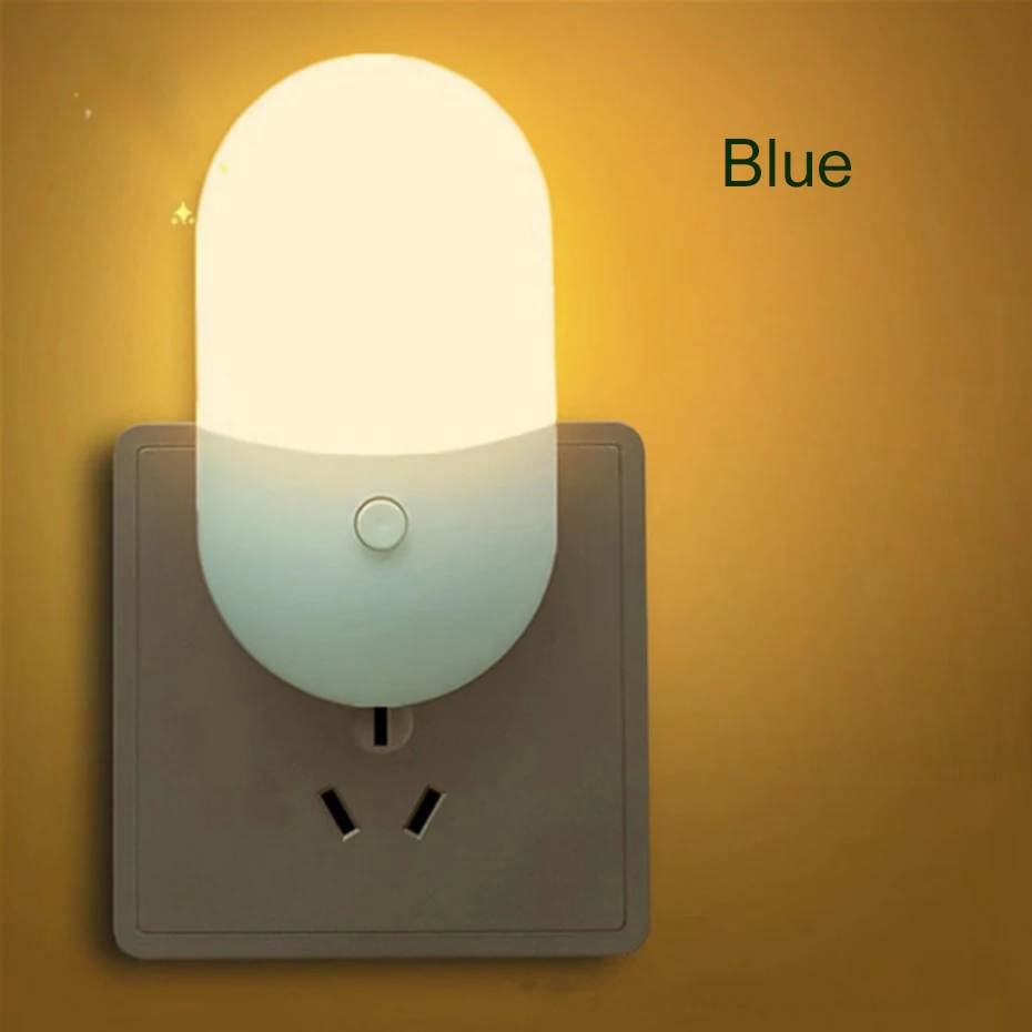 EU/US Plug Night Lights LED Bedside Lamp AC220V Bedroom Living Room Baby Feeding Room Corridor WC Lighting Mini Cute Night Lamp