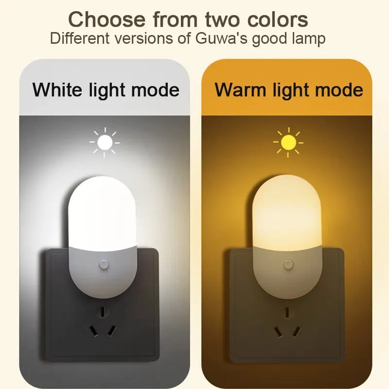 EU/US Plug Night Lights LED Bedside Lamp AC220V Bedroom Living Room Baby Feeding Room Corridor WC Lighting Mini Cute Night Lamp