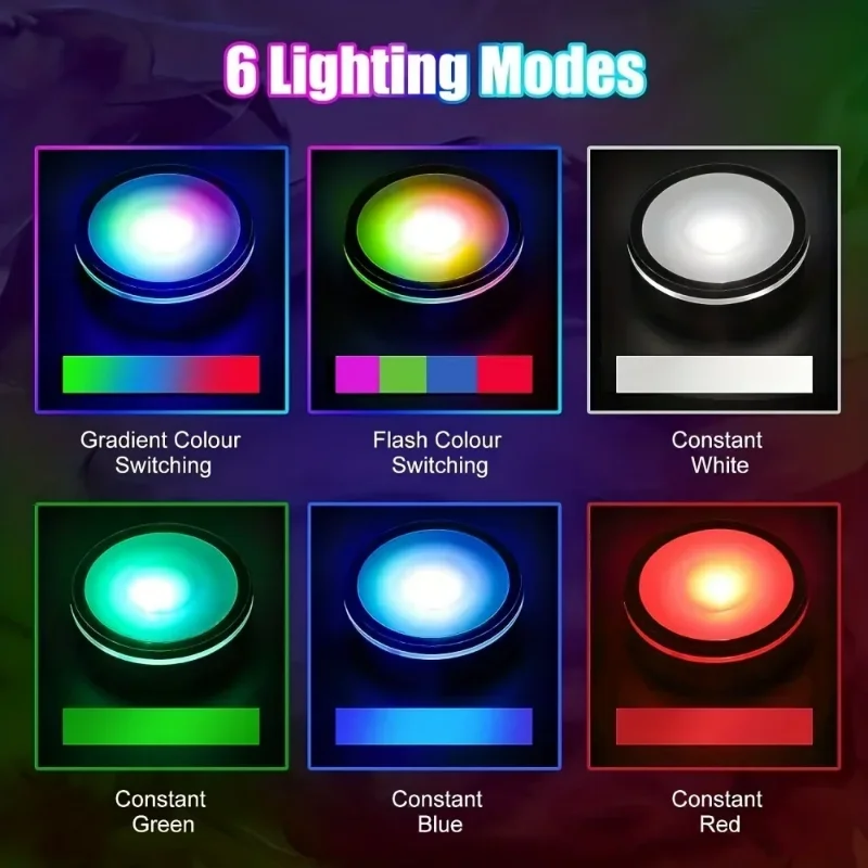 Touch LED Light Base Colorful 3D Crystal Glass Art Crystal Display Lamp Base Stand for Room laser Decorate lamp holder