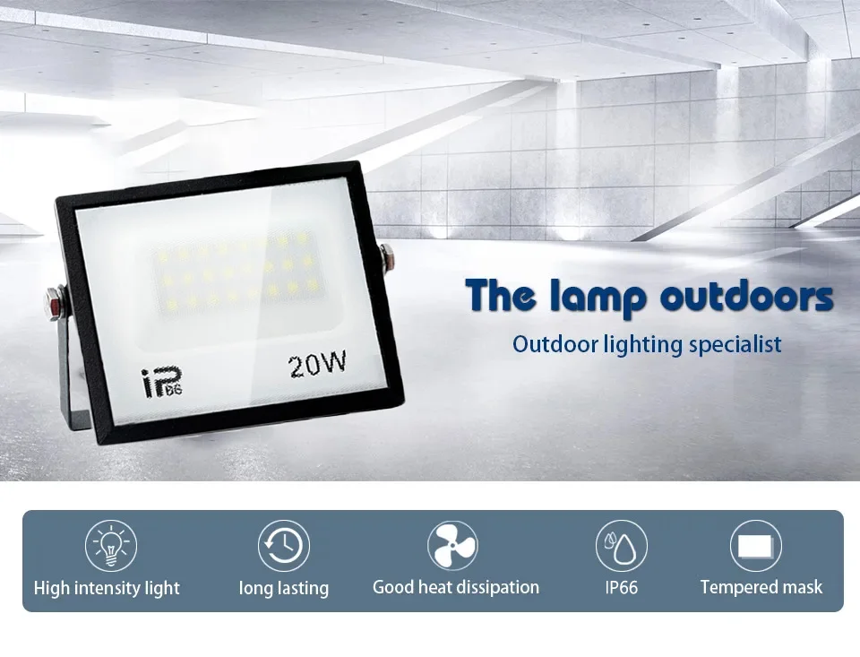 LED Flood Light Spotlight AC220V 110V 10-300W IP66 Waterproof For Outdoor Wall Garden Wall Flood Lights LED Projector