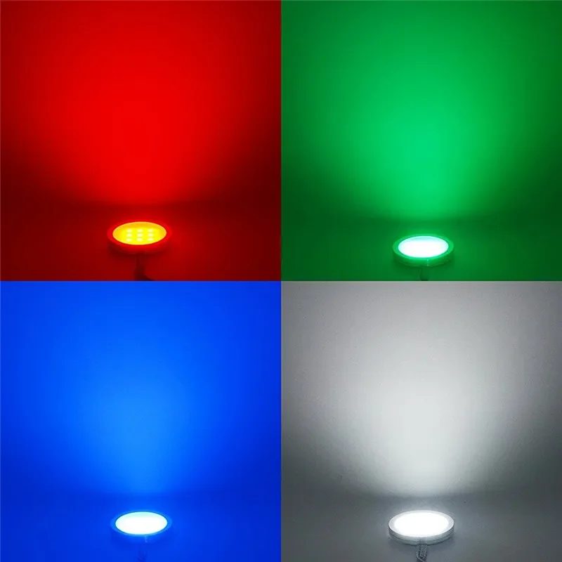 DC12V Tuya Zigbee LED Round Under Cabinet Light Kit RGB Color Change Dimming for Kitchen Shelf,Voice Control Google Alexa Echo