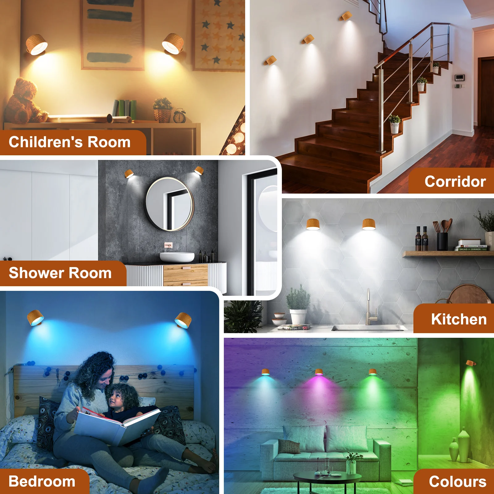 Magnetic Wall Lamp, 360 Degree Rotatable Night Light, Remote Control Desk Lamp, Bedside Lamp, Touch Adjustable Color Change, Tim