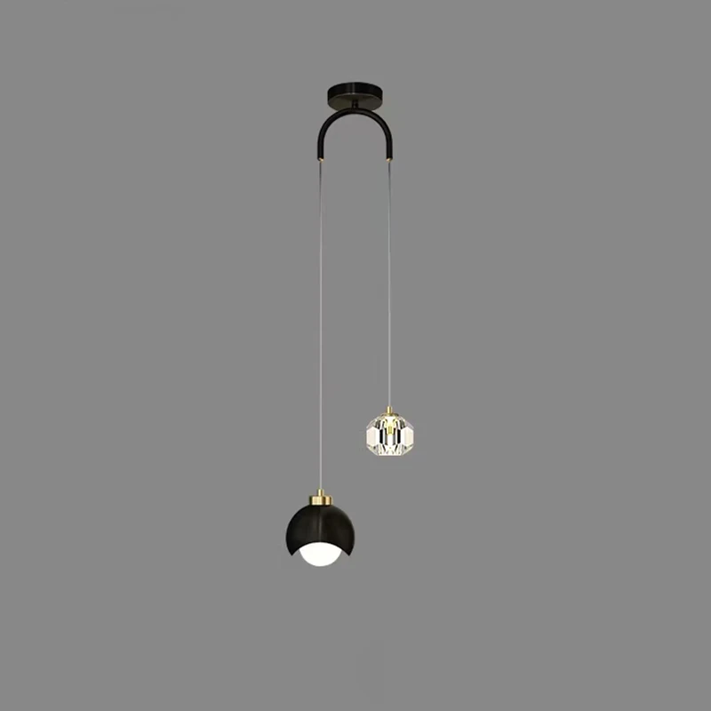 Modern Simple Crystal Pendant Light Luxury Bedroom Bedside Hanging Lamp Nordic Minimalist Long Line Living Room Home Decor