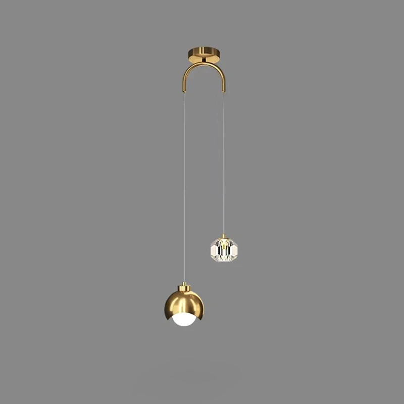 Modern Simple Crystal Pendant Light Luxury Bedroom Bedside Hanging Lamp Nordic Minimalist Long Line Living Room Home Decor