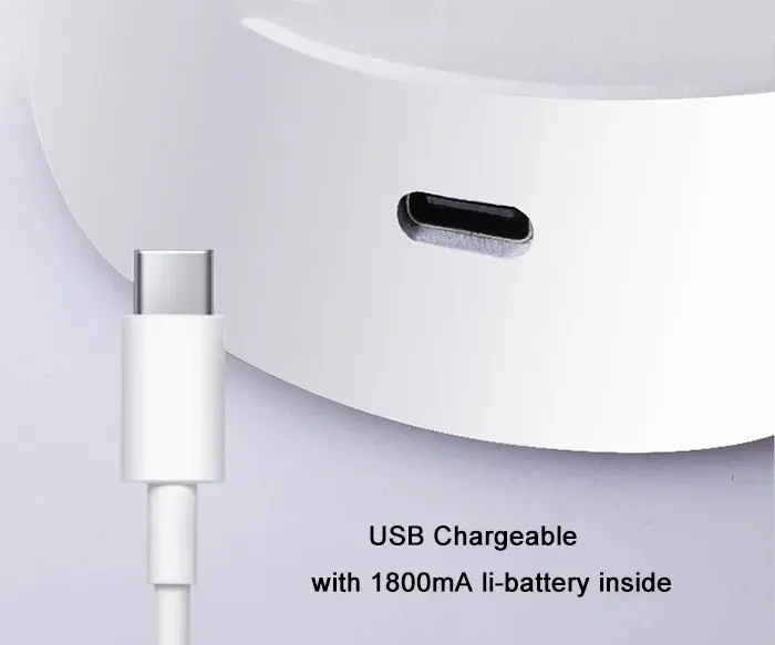 Magnetic Base USB Rechargeable LED Cordless Wall Light with Touch Switch Black White Magnet Dimmable Bedside Lamp for Reading